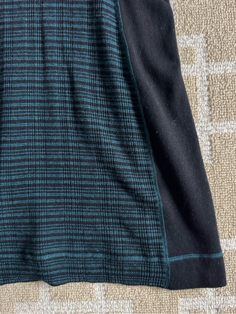 prAna Kelland Teal Black Striped Colorblock Sweater Dress Medium - Picture 9 of 12